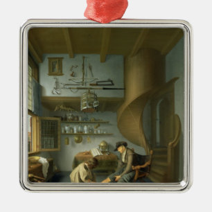 A Barber surgeon tending a peasant's foot Metal Ornament