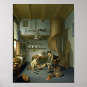 A Barber surgeon tending a peasant's foot Poster