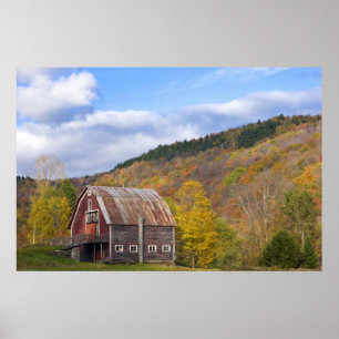 A barn in Vermont's Green Mountains. Hancock, 3 Poster