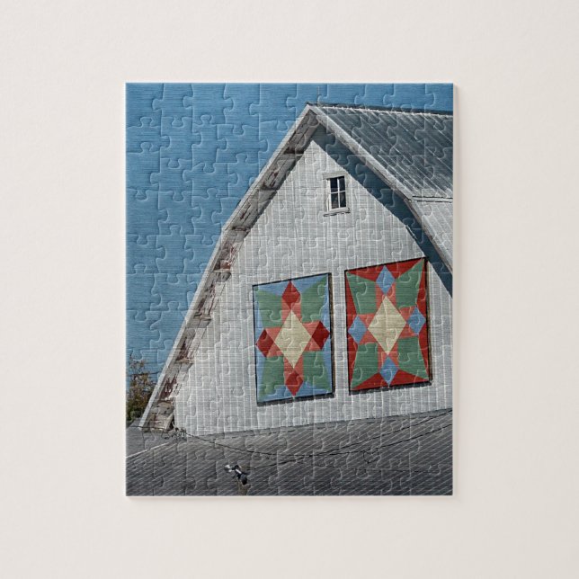 A Barn With Two Quilts Jigsaw Puzzle (Vertical)