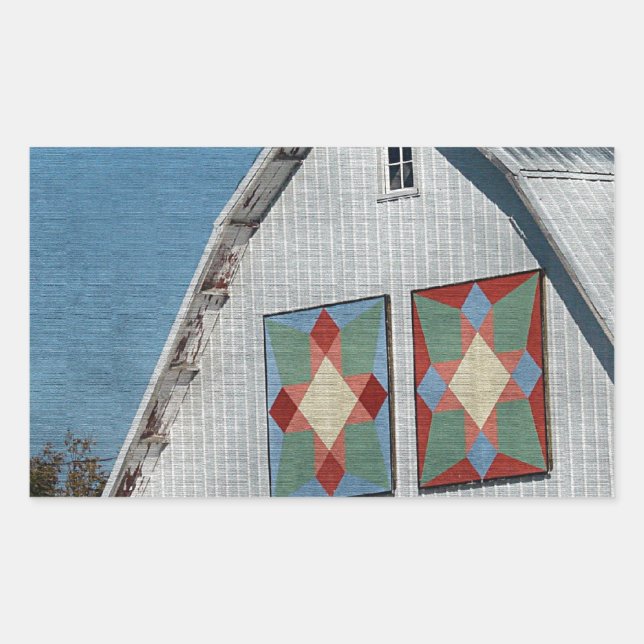 A Barn With Two Quilts Sticker (Front)