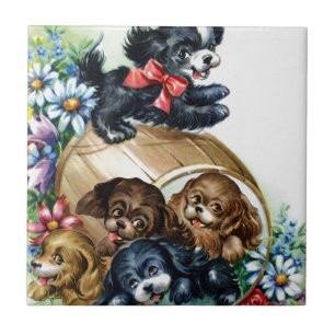 A Barrel of Puppies Tile