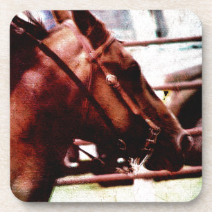 A Barrel Racing Horse Grunge Coaster