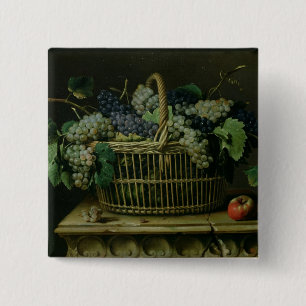 A Basket of Grapes 2 Inch Square Button