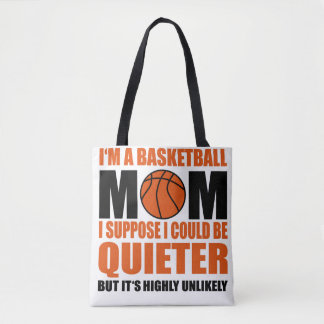 A basketball mom tote bag