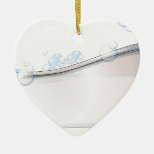 A bathtub ceramic ornament