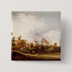 A Battle Scene, 1653 2 Inch Square Button