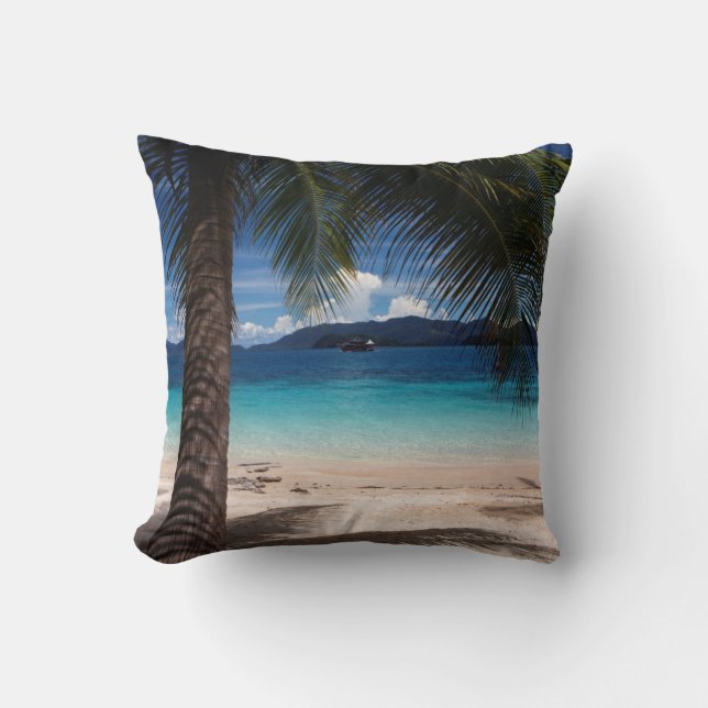 A Beach On Koh Wai Island In Thailand Throw Pillow (Front)