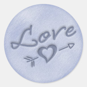 A Beach Wedding Love Heart Sticker (Dark Blue)