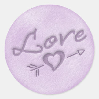 A Beach Wedding Love Heart Sticker (Purple)