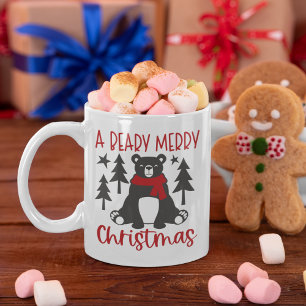 A Beardy Merry Christmas Cute Bear Coffee Mug