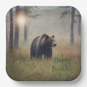 A Beary Happy Birthday Paper Plate