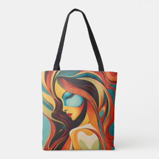 A beautiful abstract portrait tote bag