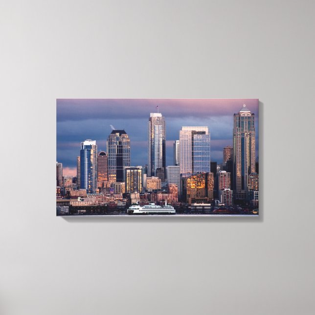 A beautiful and dramatic sunset seen from West Canvas Print (Front)
