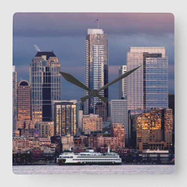 A beautiful and dramatic sunset seen from West Square Wall Clock (Front)