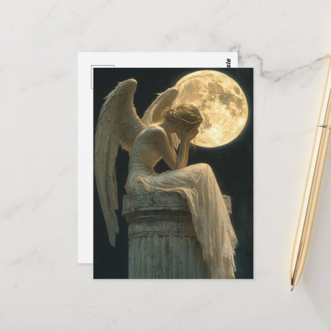 A beautiful  and the moon postcard (Front/Back In Situ)