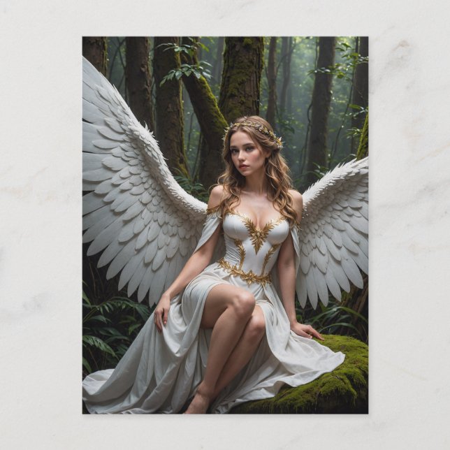 A Beautiful Angel in the Forest Postcard (Front)