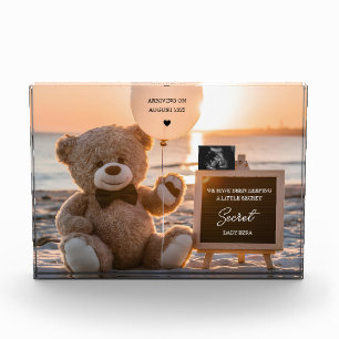 A beautiful beach digital pregnancy announcement  photo block