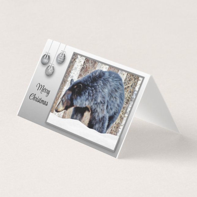 A beautiful Black Bear in the Snow. (Front)