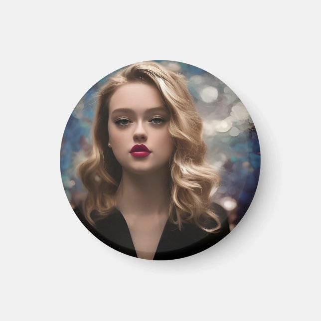 A Beautiful Blonde Woman Magnet (Front)