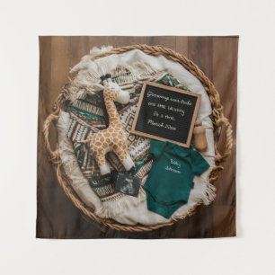 A beautiful boho vintage pregnancy announcement  tapestry