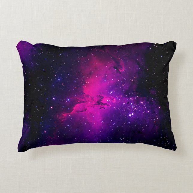 A beautiful, bright space nebula. background,abstr accent pillow (Front)