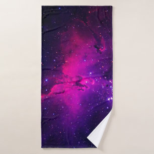 A beautiful, bright space nebula. background,abstr bath towel