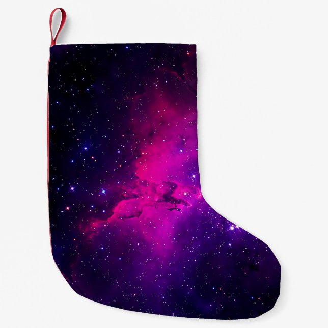 A beautiful, bright space nebula. background,abstr small christmas stocking (Front)