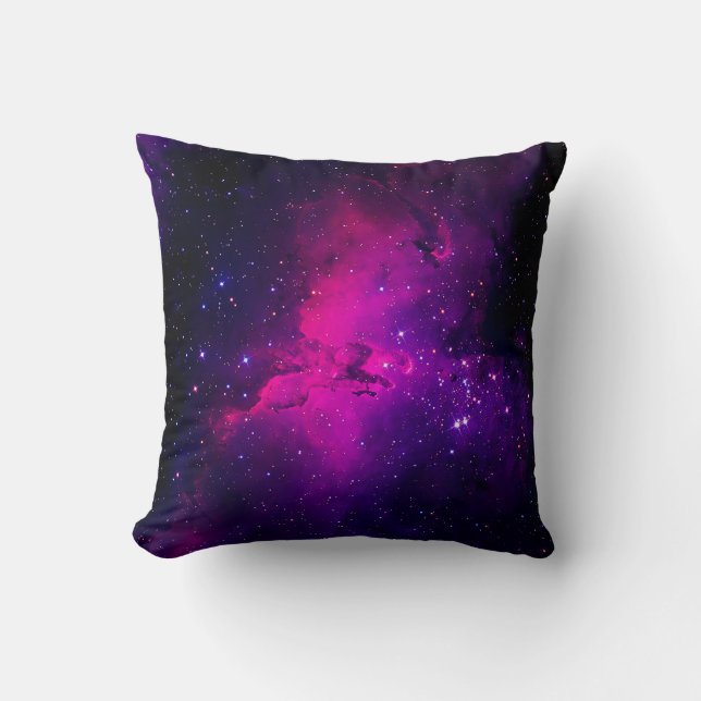 A beautiful, bright space nebula. background,abstr throw pillow (Front)