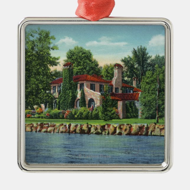 A Beautiful Chautauqua Lake Residence Metal Ornament (Front)