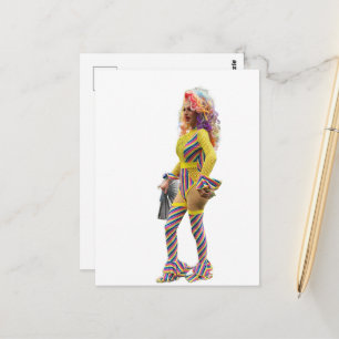 A Beautiful Colourful Drag Queen Postcard