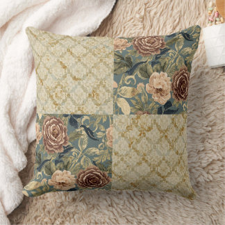 A Beautiful Combination of Floral and Motif Patter Throw Pillow