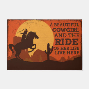 A Beautiful Cowgirl And The Ride Of Her Life Doormat