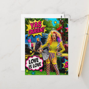 A Beautiful Drag Queen Colourful Pop Art Postcard