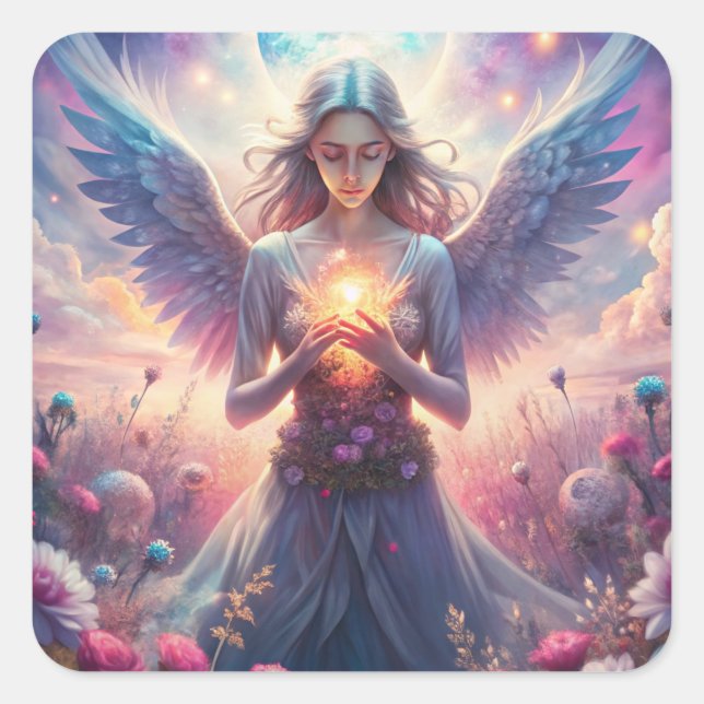 A Beautiful Fairy Square Sticker (Front)