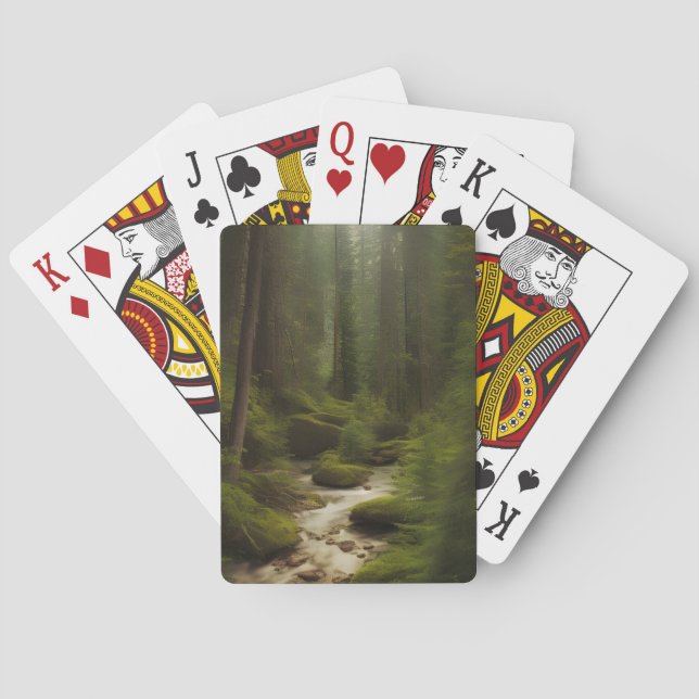 A Beautiful Forest Stream  Playing Cards (Back)