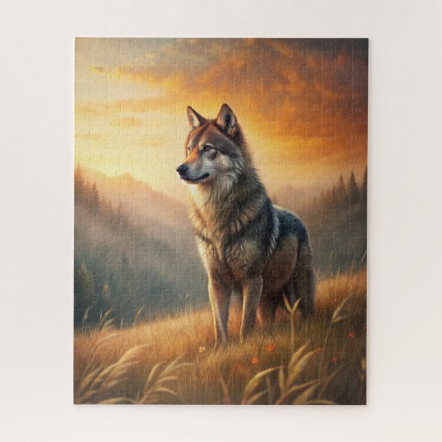 A Beautiful Forest Wolf Jigsaw Puzzle (Vertical)