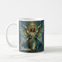 A Beautiful Gold and Turquoise Angel Personalized