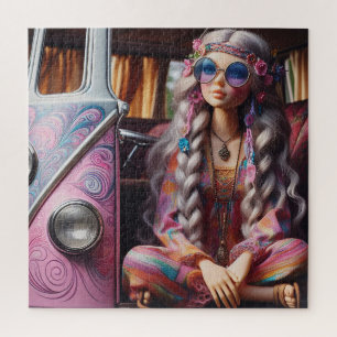 A Beautiful Hippie Girl Jigsaw Puzzle
