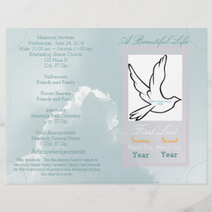 A Beautiful Life Funeral Program-single fold
