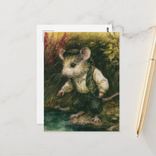 A beautiful mouse in human clothing postcard