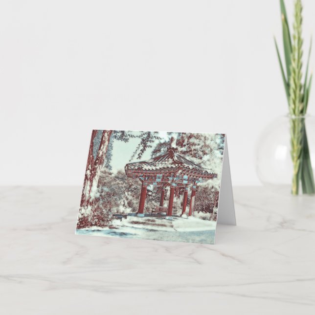 A beautiful Pagoda - Blank Greeting Card (Front)