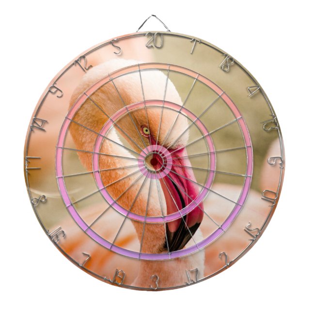 A Beautiful Pink Flamingo Regulation Dartboard (Front)