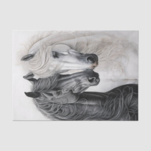 A Beautiful Portrait of a Pair of Painterly Horses Tissue Paper