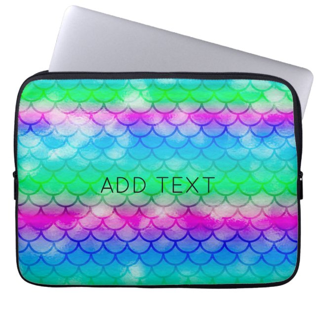 A beautiful range of mermaid-style colours    laptop sleeve (Front)