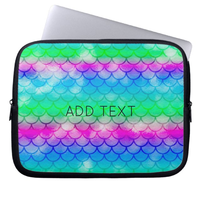 A beautiful range of mermaid-style colours    trif laptop sleeve (Front)