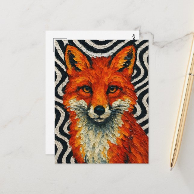 A beautiful red fox  postcard (Front/Back In Situ)