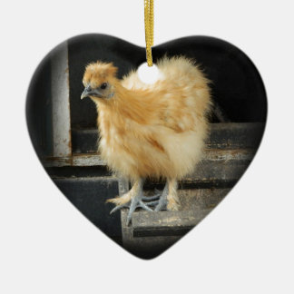 a beautiful Silkie Bantam Chicken picture. Ceramic Ornament