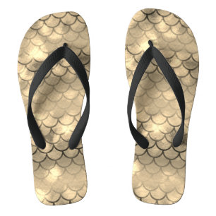 A beautiful spectrum of mermaid colours flip flops