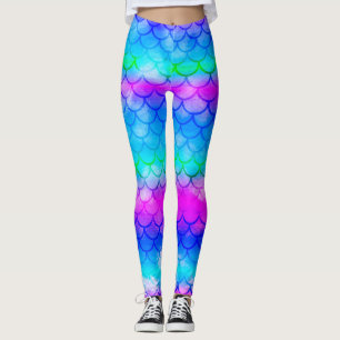 A beautiful spectrum of mermaid colours leggings